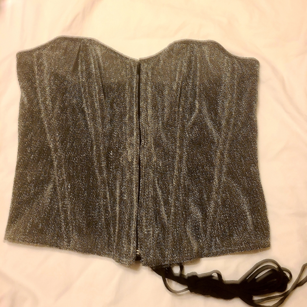 NWOT Daisy Corset Black and Silver XL Corset
